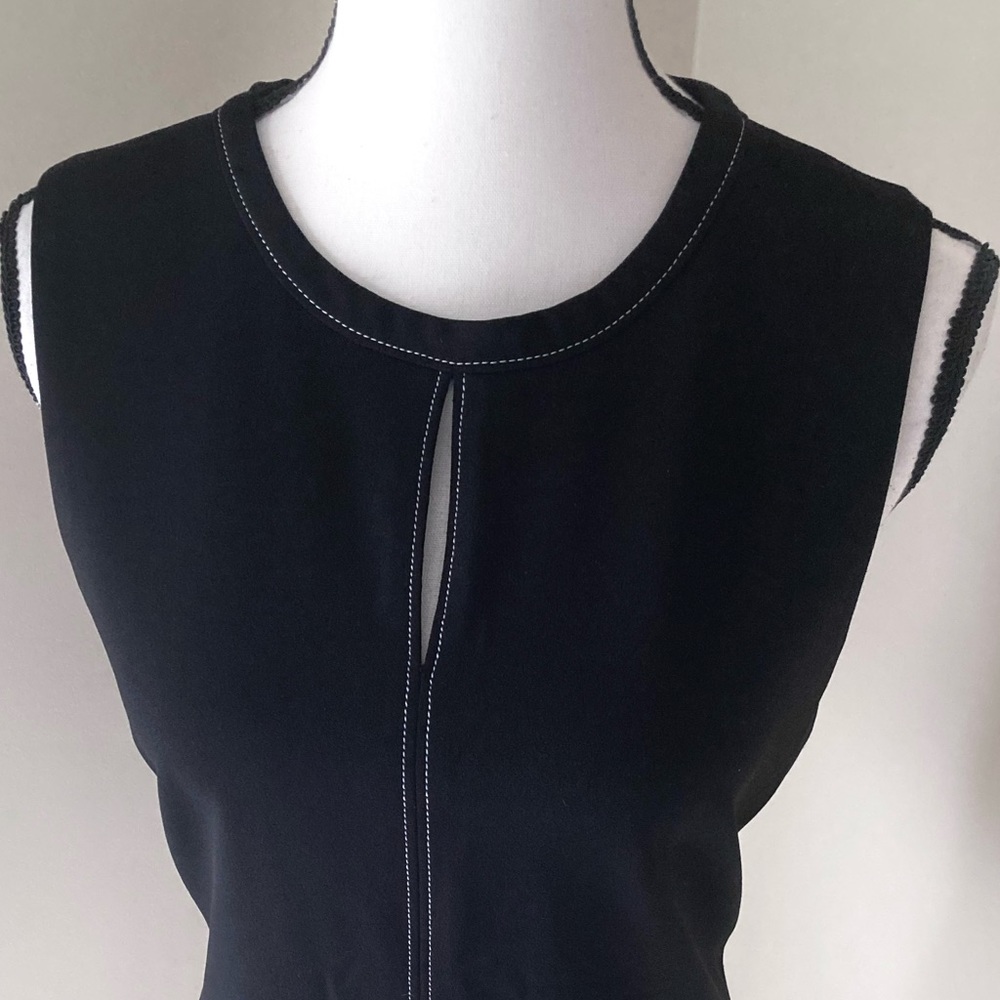 White House Black Market Black Crepe Shell Size L - Picture 7 of 11